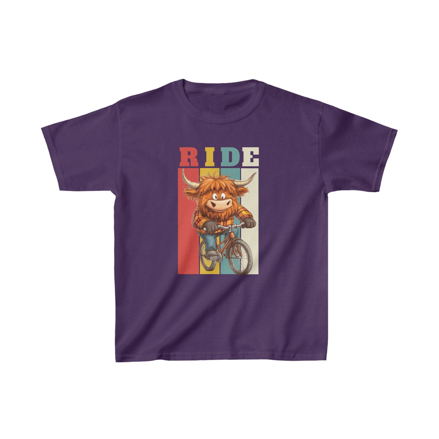 "RIDE" Cow on Bicycle Kids Tee