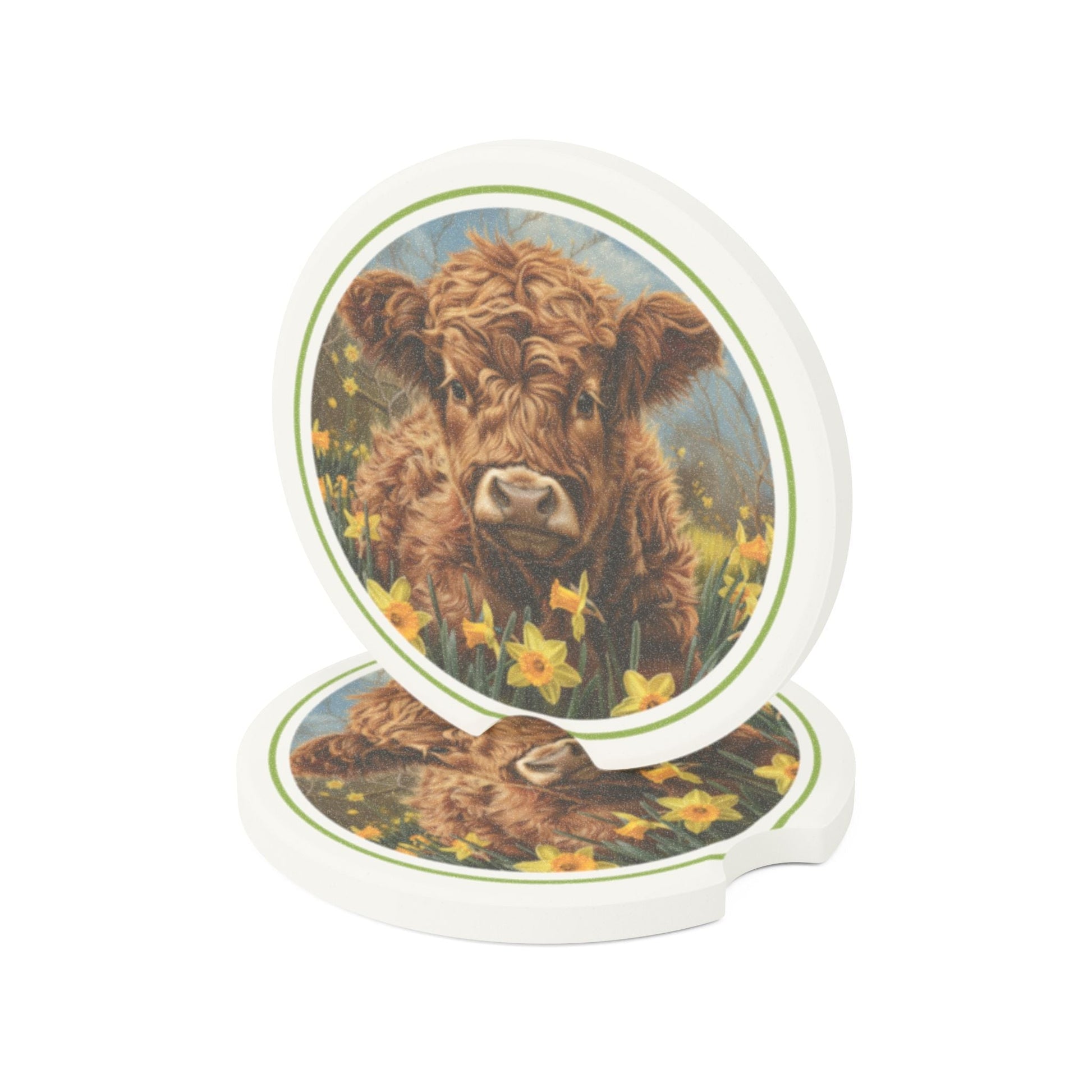 Moo Moo Subaru Cow Soapstone Car Coaster - Moobox