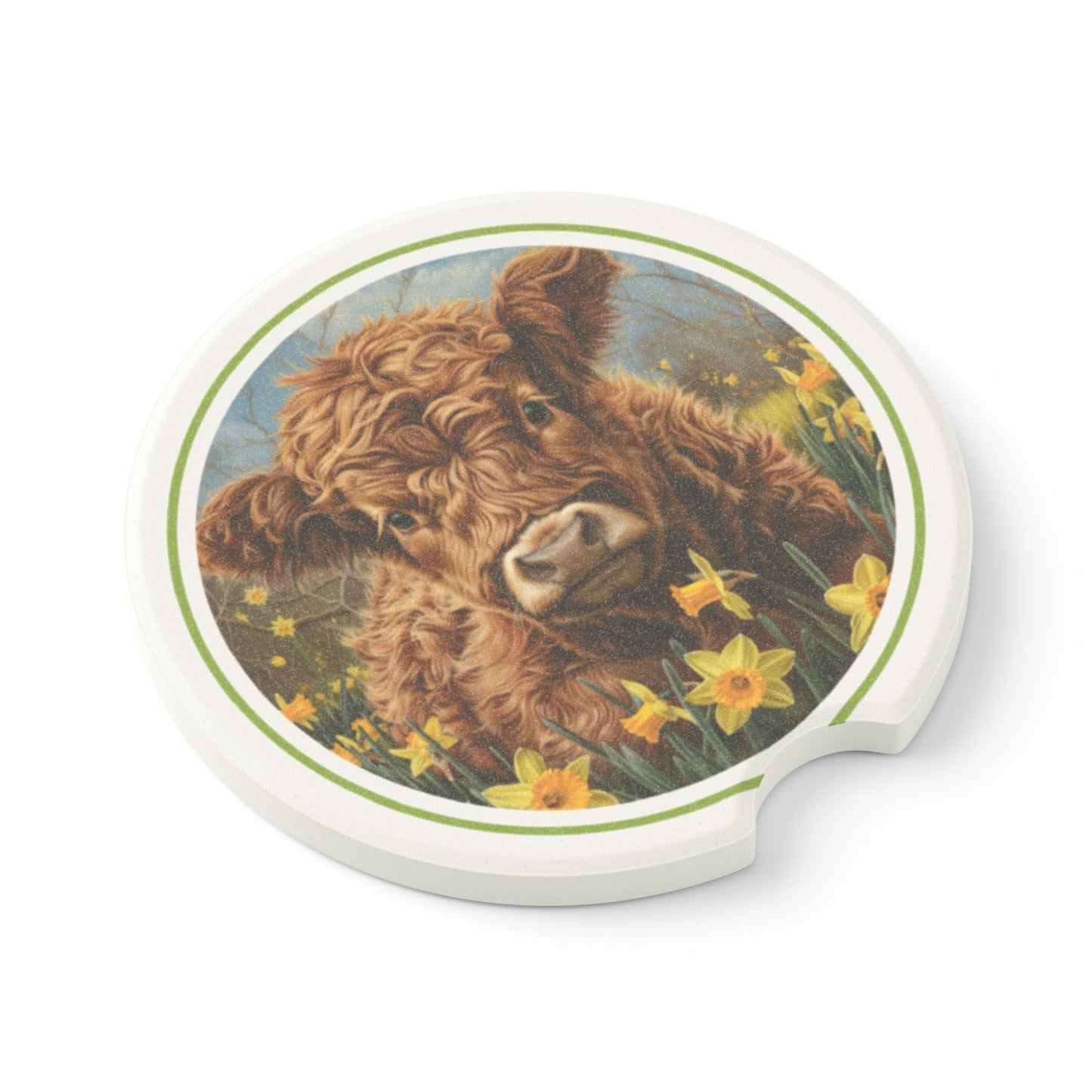 Moo Moo Subaru Cow Soapstone Car Coaster - Moobox